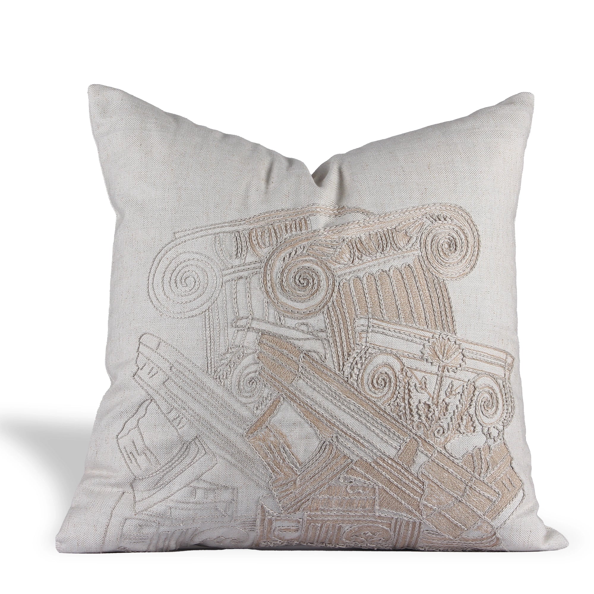 Fragments of Time – White Linen Cushion