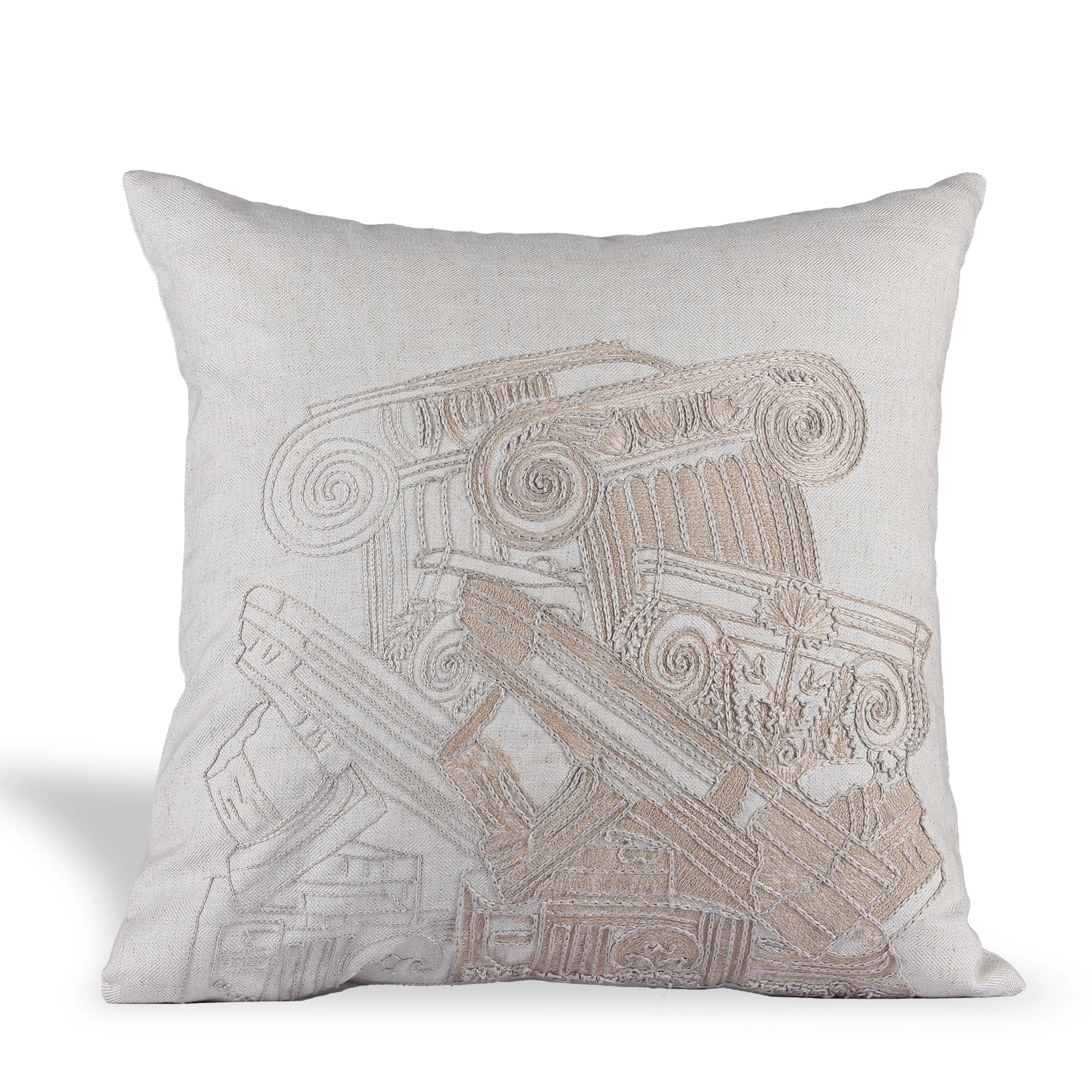 Fragments of Time – White Linen Cushion