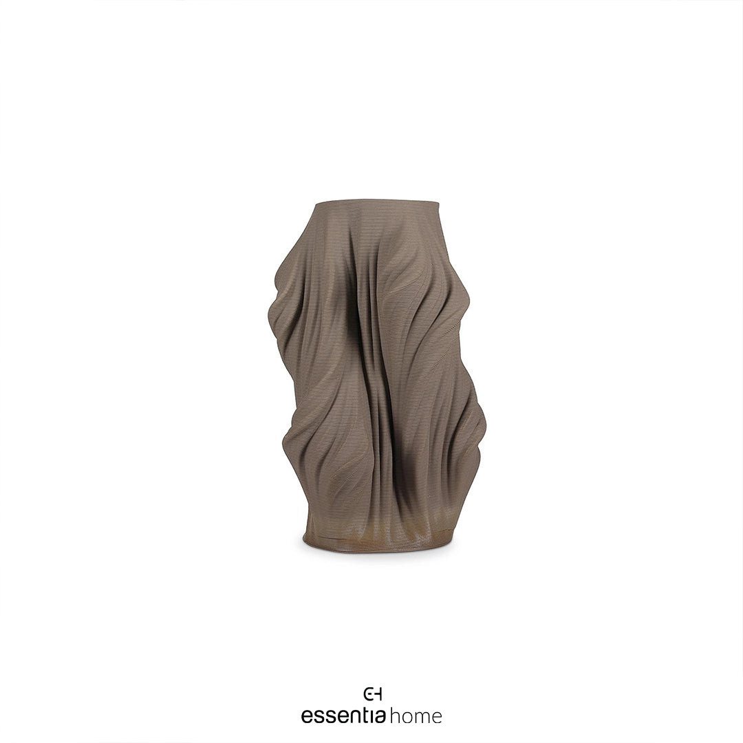 Satin Brown Vea Vase