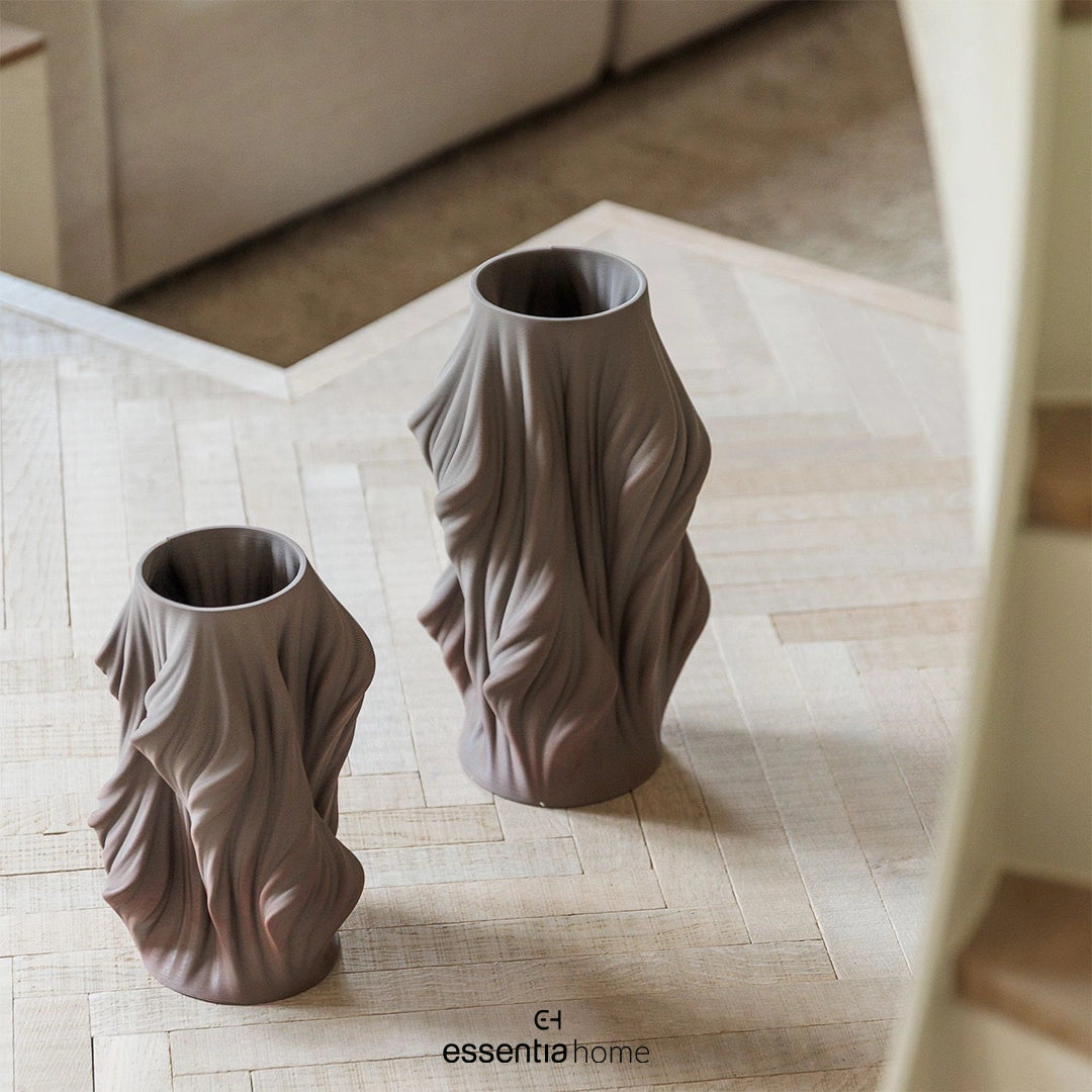 Satin Brown Vea Vase