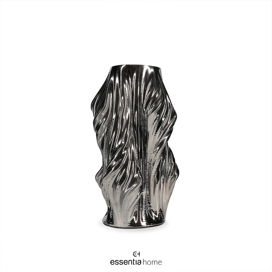 Satin Silver Vea Vase