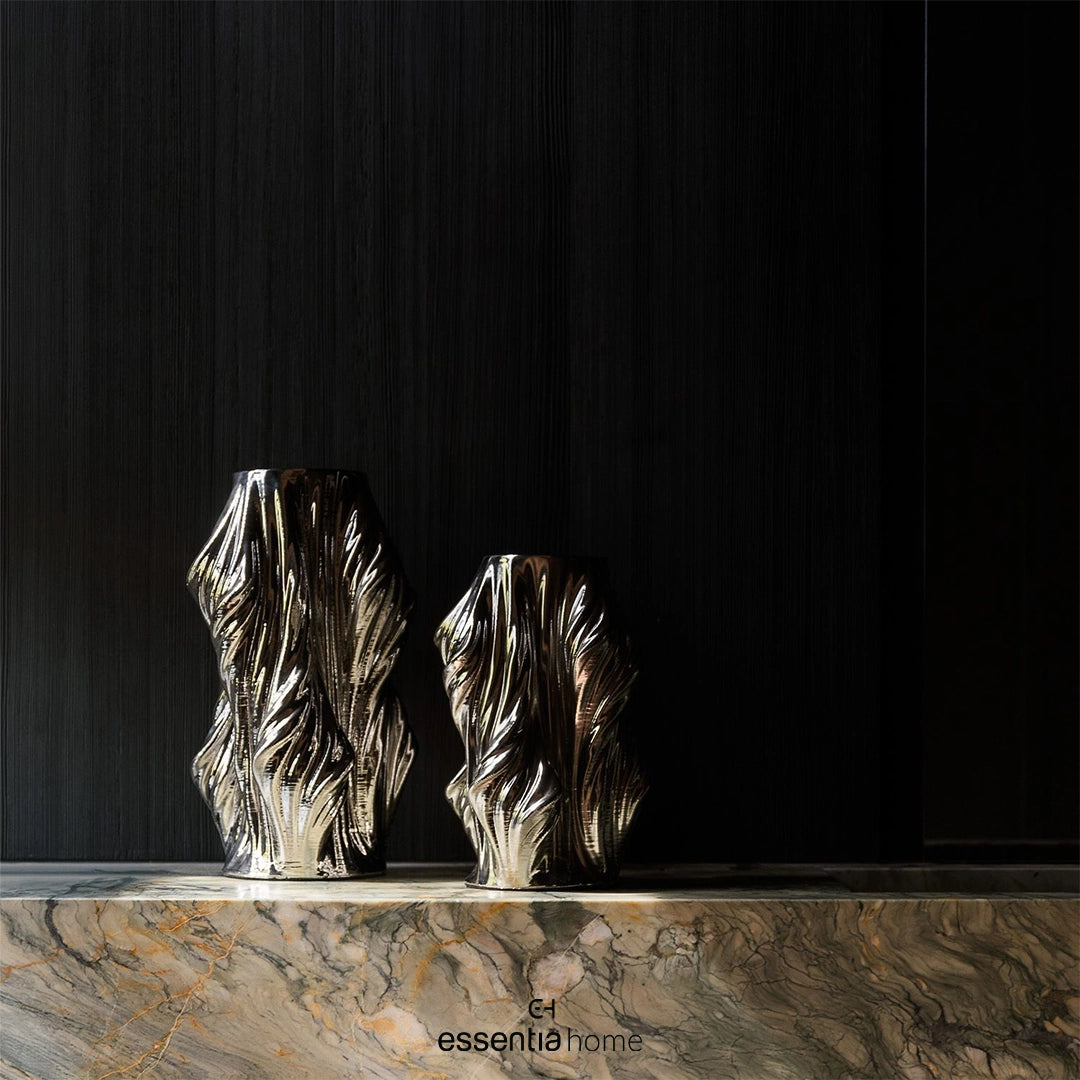 Satin Silver Vea Vase