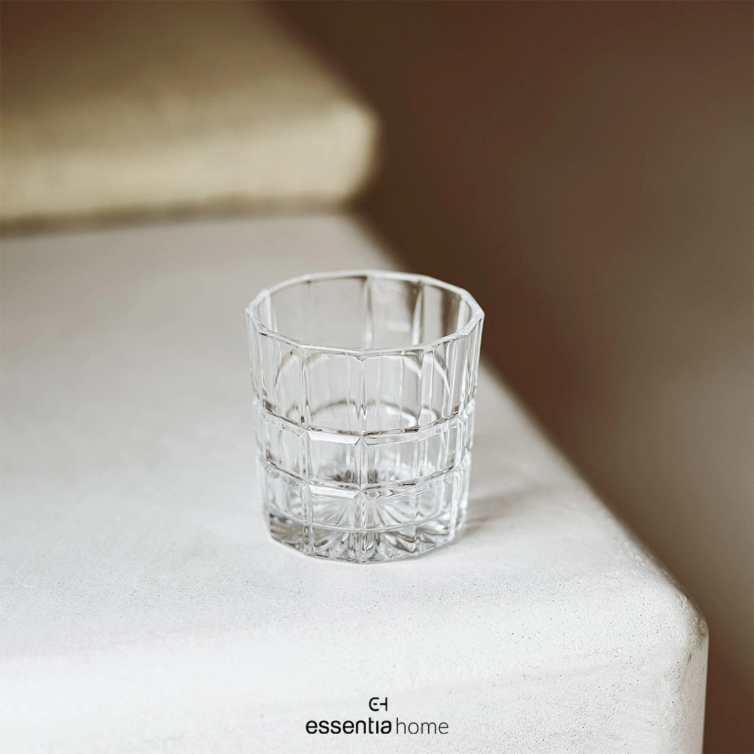 Ribbed Clear Glass Tumbler - Set of 2
