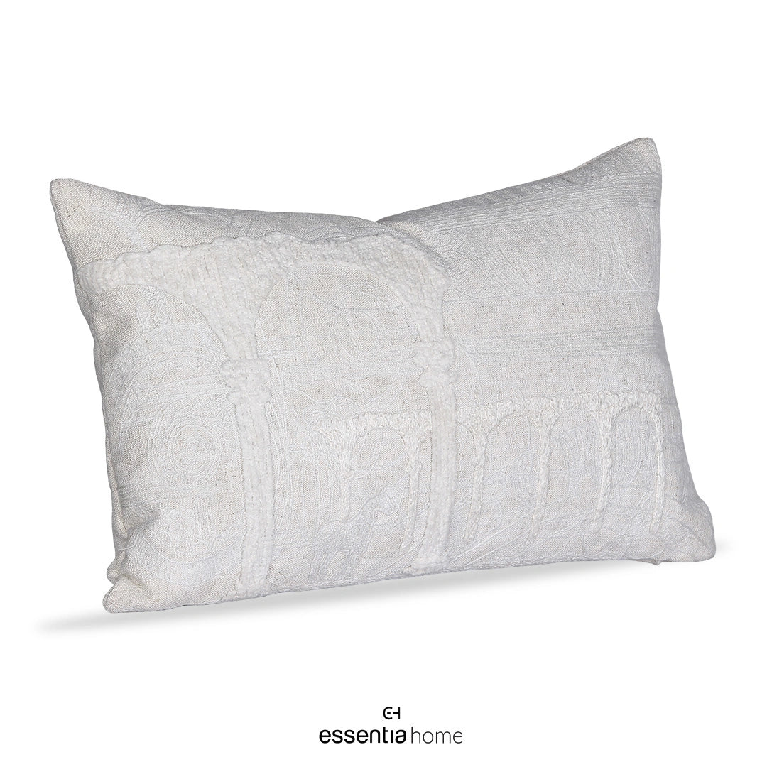 Mughal Arches white linen fabric