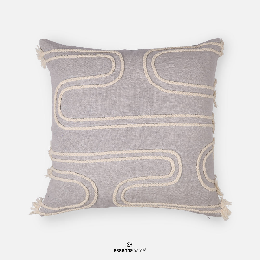 Curved Line Fringe Cushion