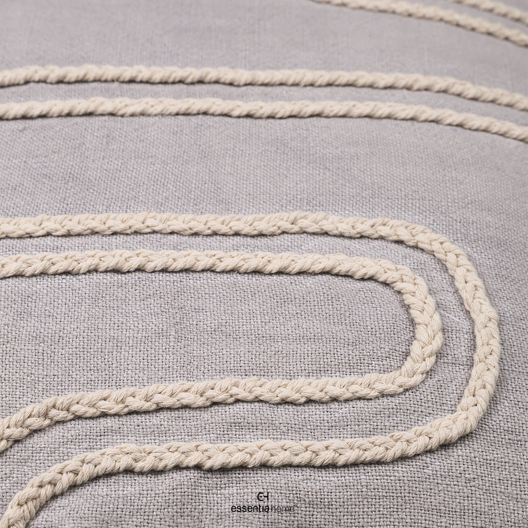 Curved Line Fringe Cushion