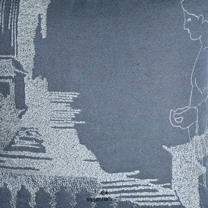 Ethereal Embroidery in blue colour