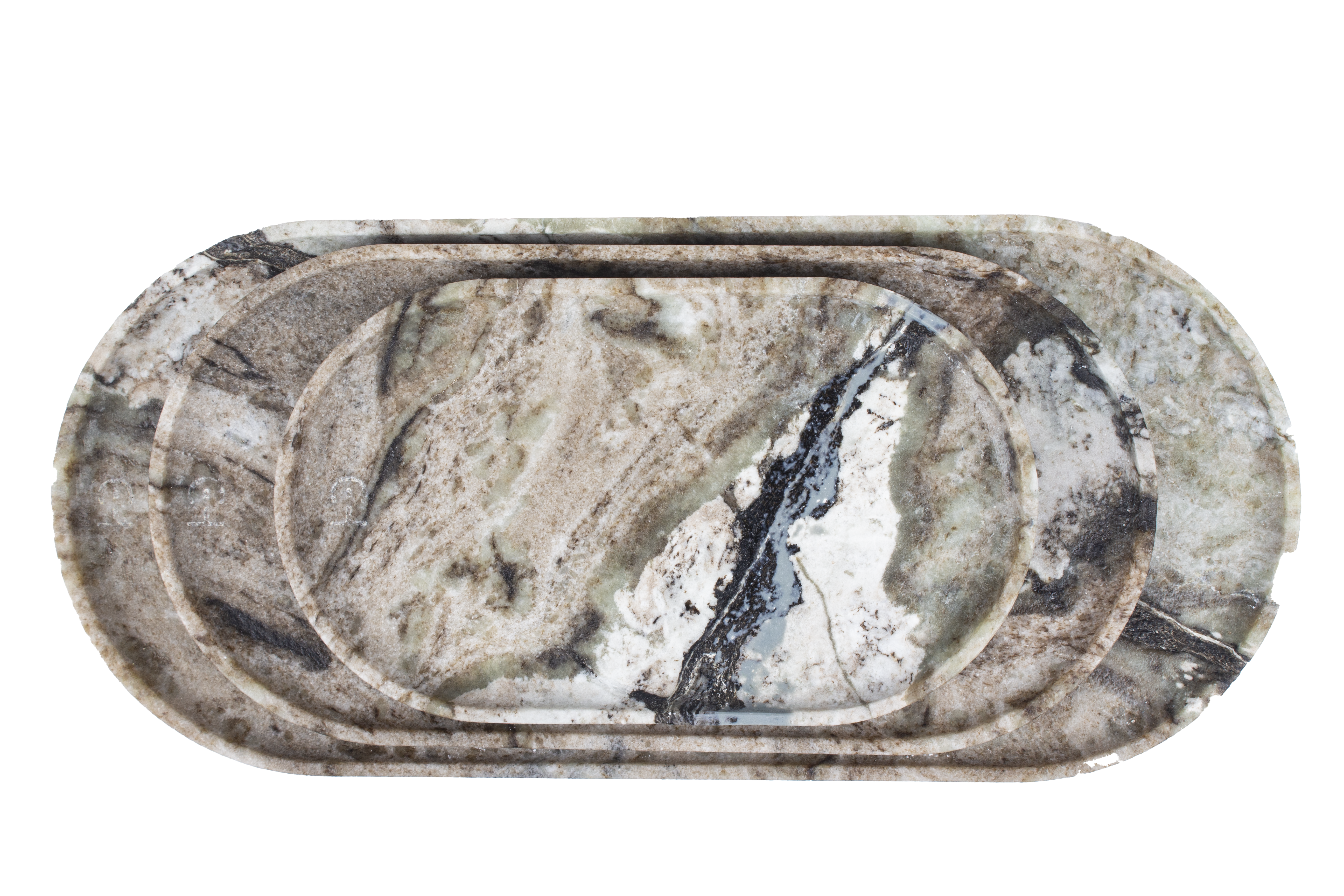 Golden Statuario Stone Oval Tray