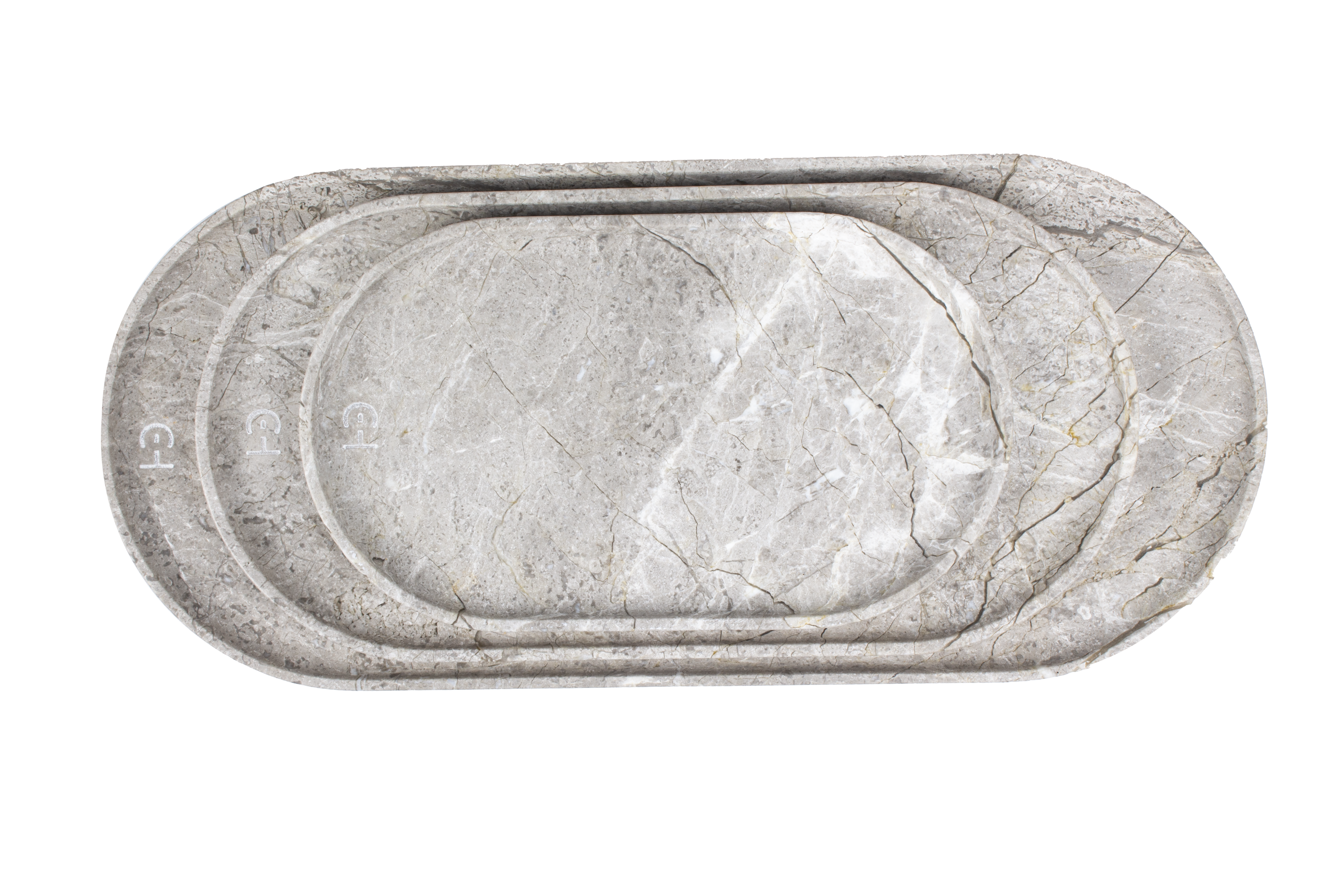 Golden Statuario Stone Oval Tray