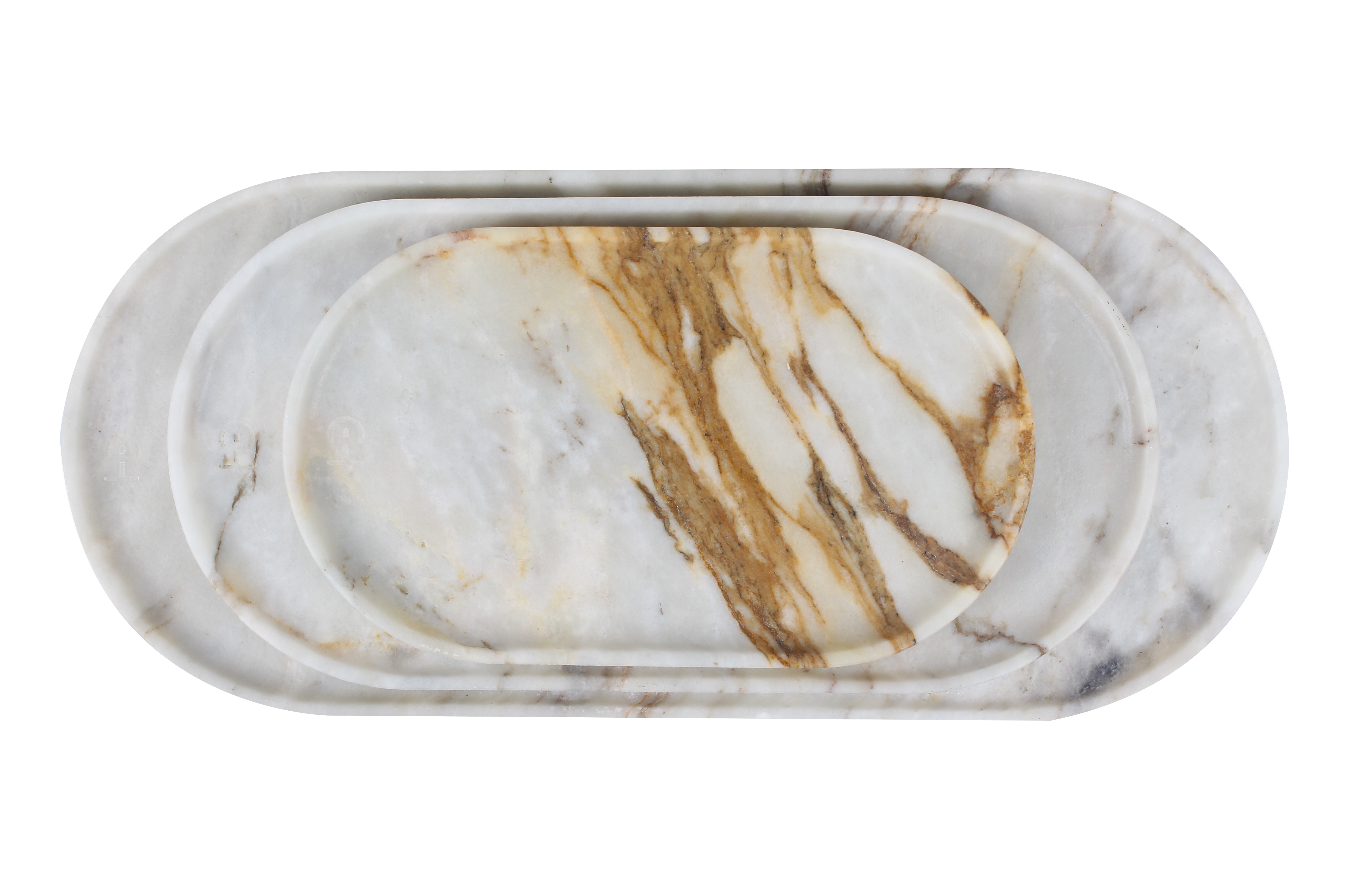 Golden Statuario Stone Oval Tray