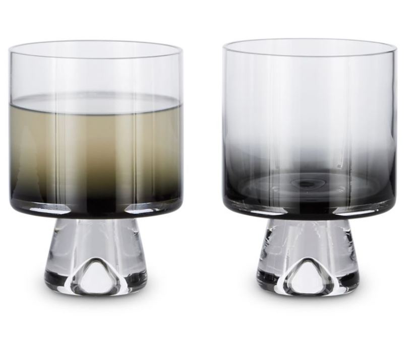 Tank Low Ball Glasses Black - Set of 2