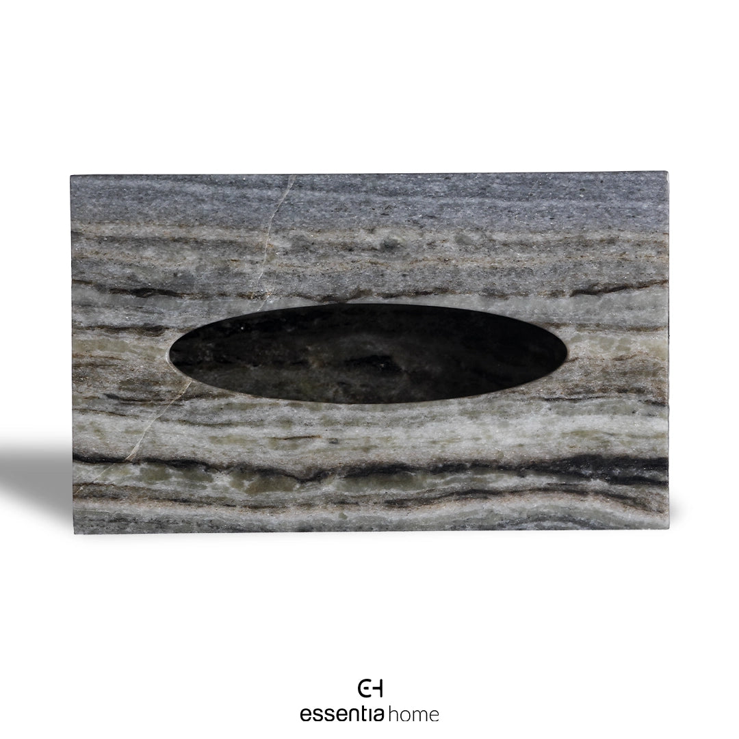 Tissue Box in Black Forest Stone by Essentia Home