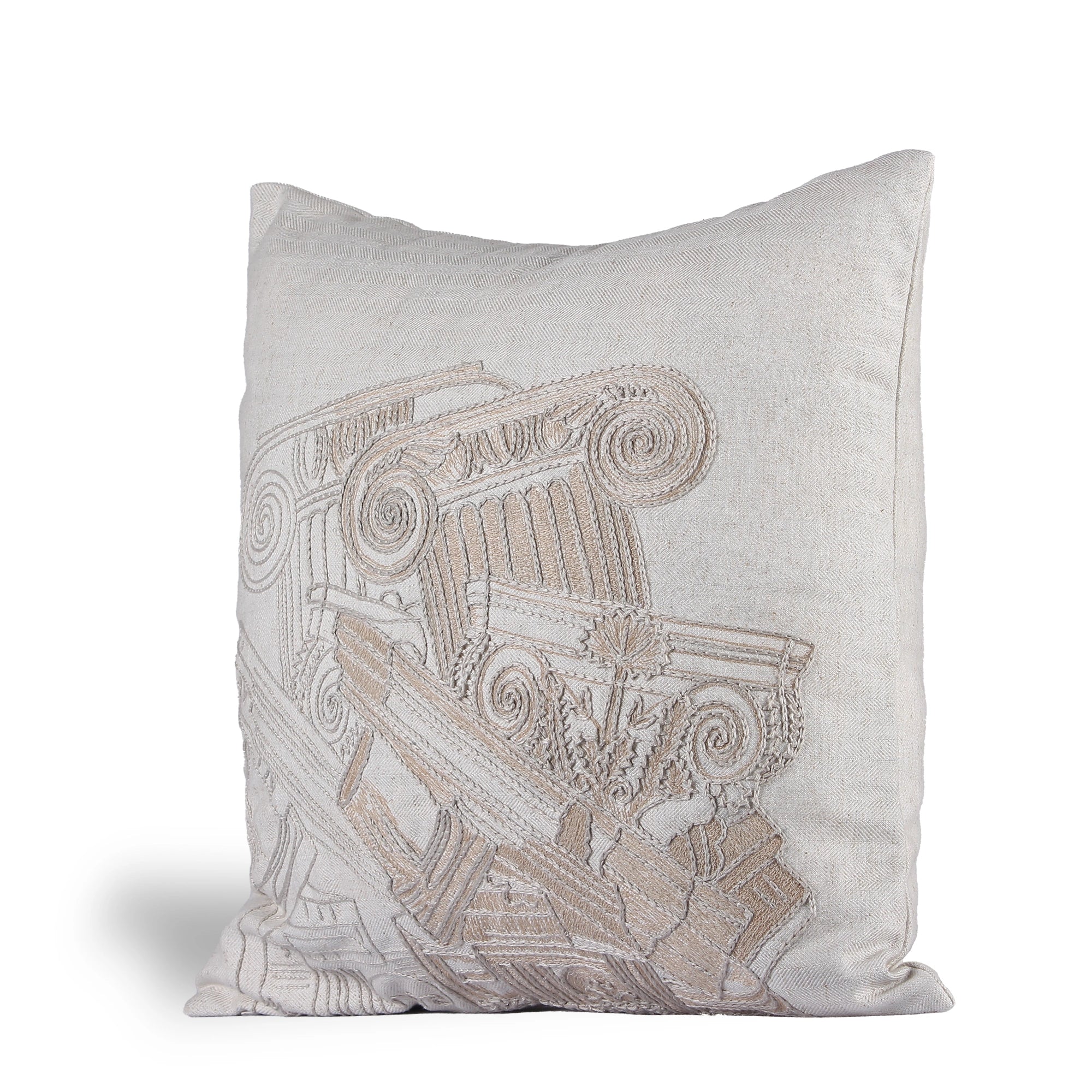 Fragments of Time – White Linen Cushion