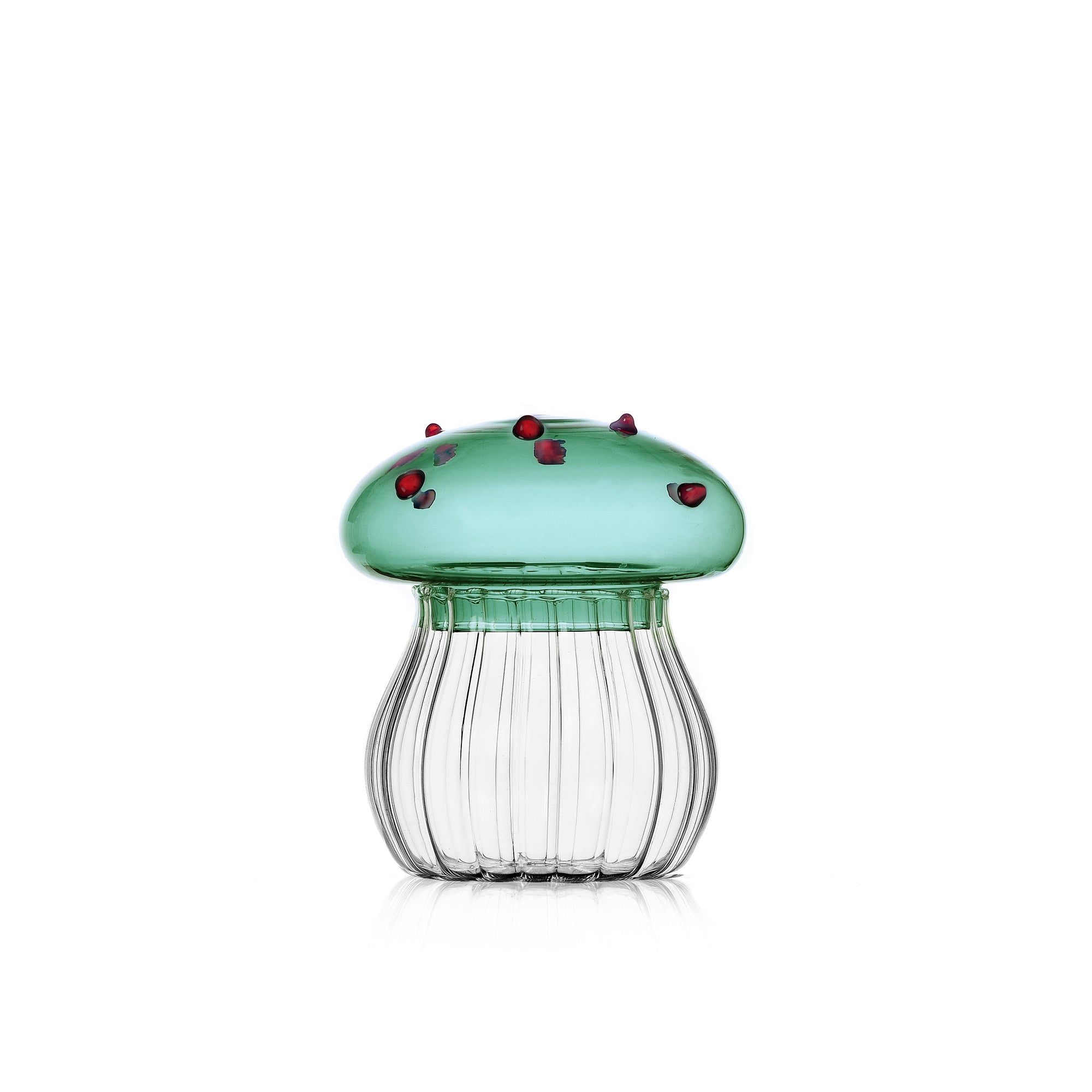 ALICE Sugar Bowl Green Mushroom-red dots