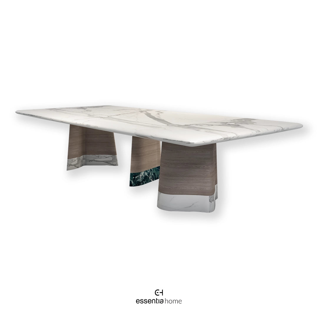 Dining Table by Monica Chawla – Sculptural Geometry with Natural Grace