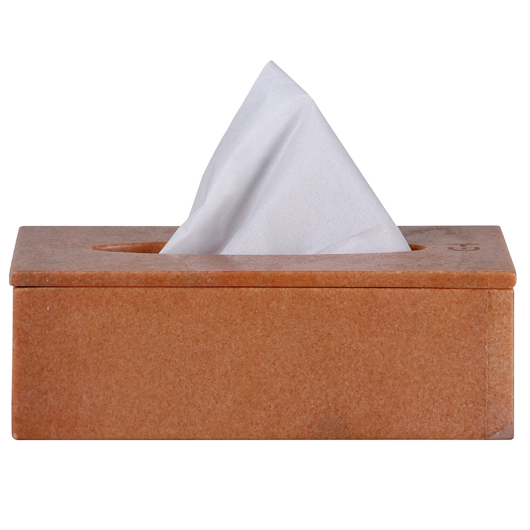 Khyber pink stone tissue box