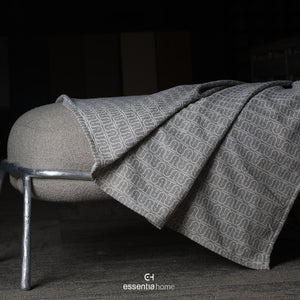 E-H Print Dark Beige Wool Looden Oyster