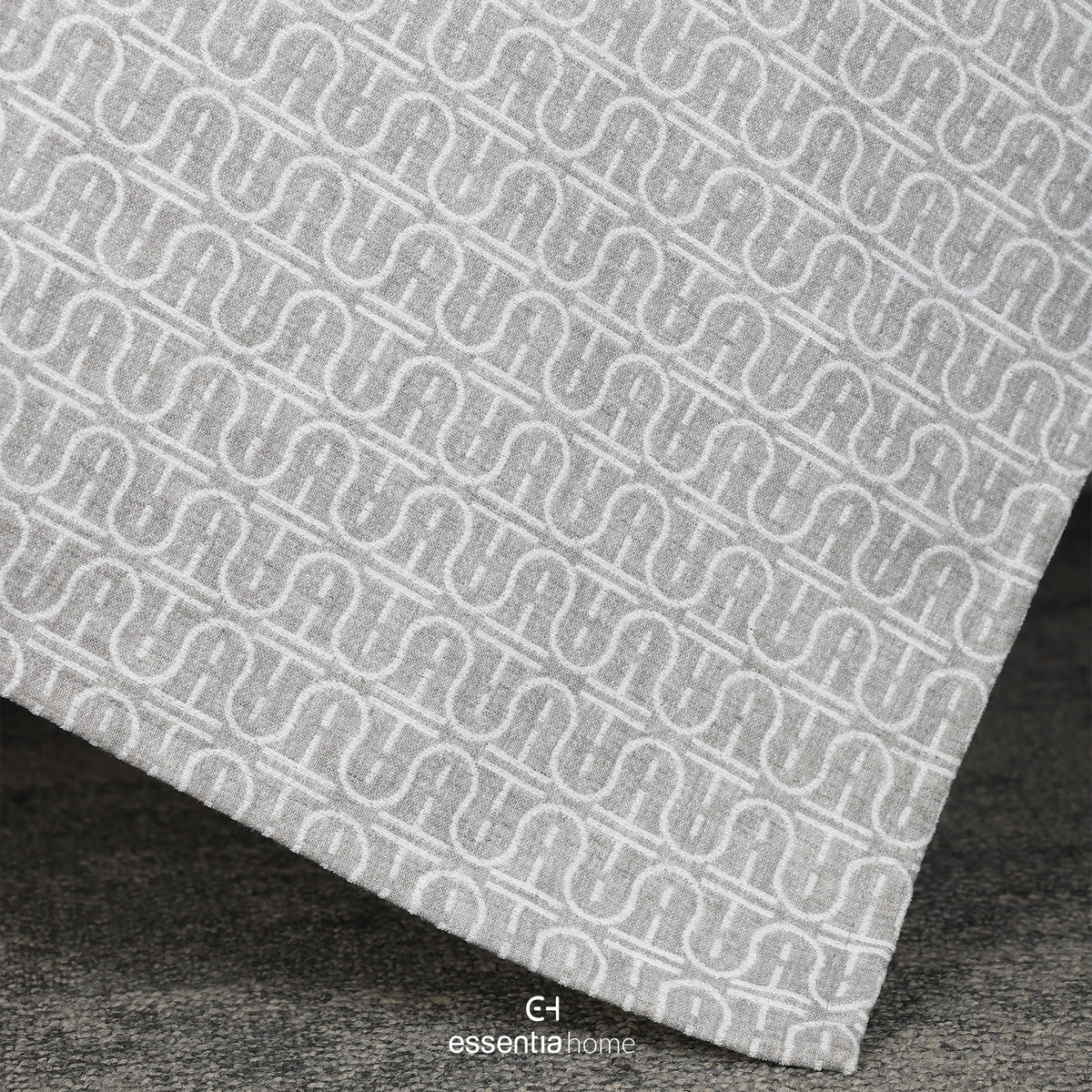 E-H Print Dark Beige Wool Looden Oyster