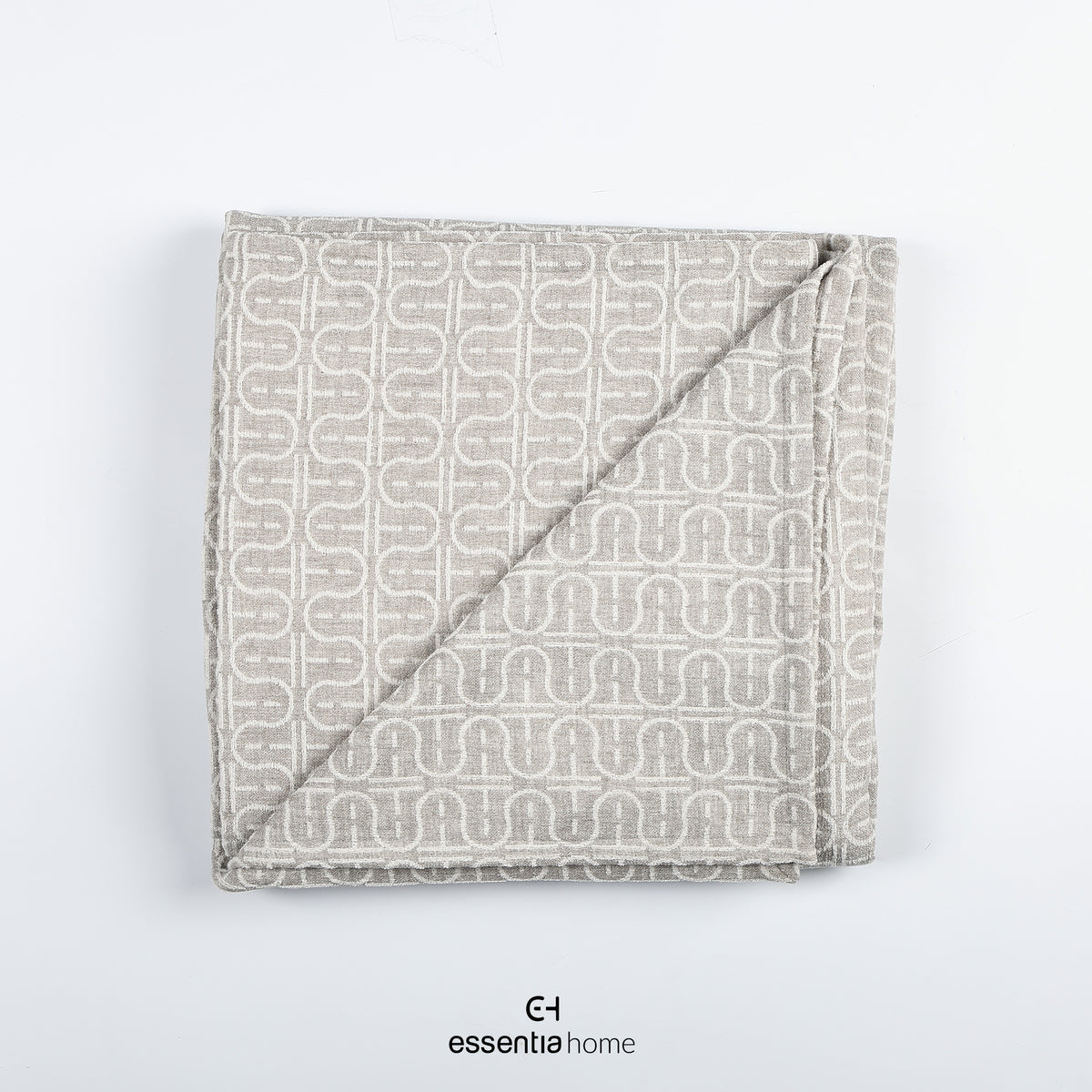 E-H Print Dark Beige Wool Looden Oyster