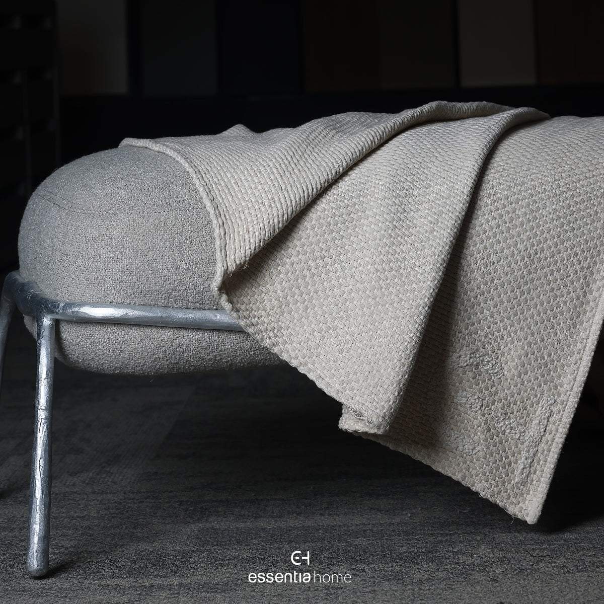 EH Beige Woven Embrace Throw