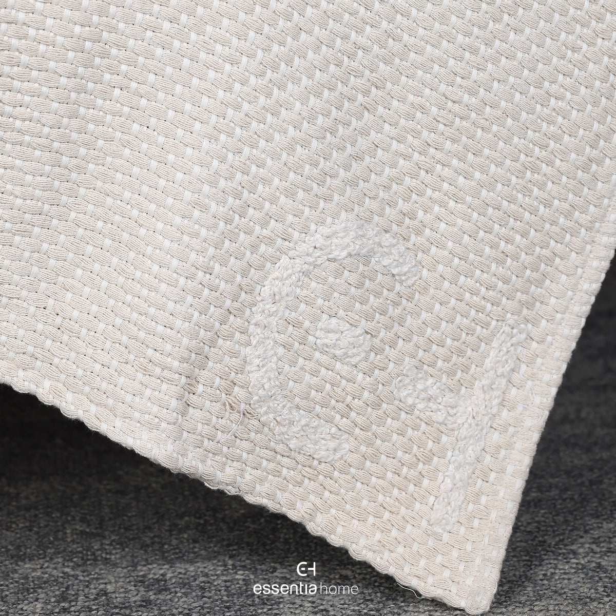 EH Beige Woven Embrace Throw