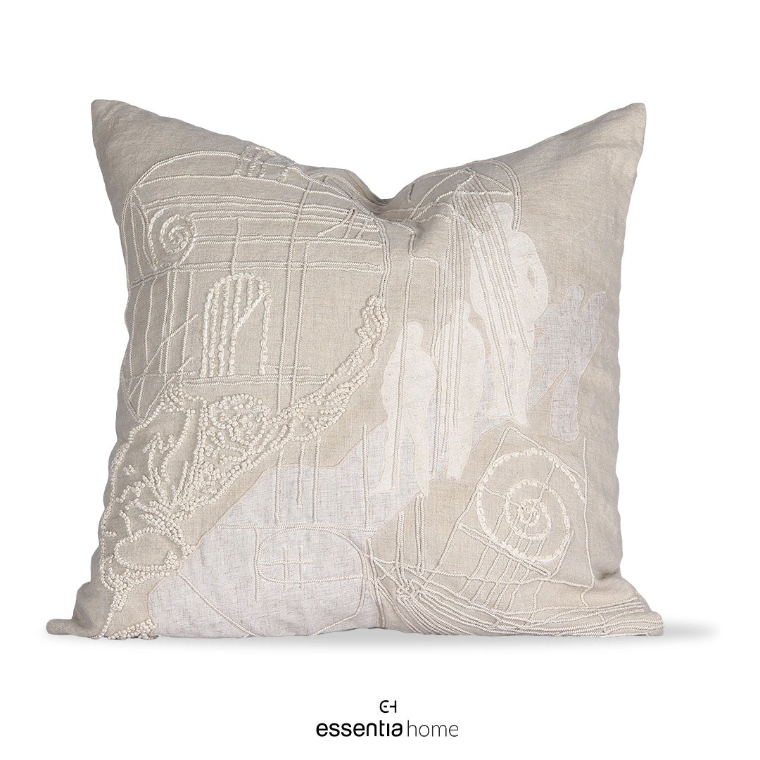 Architectural Whispers- cushion cover linen ivory