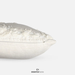 Wildflower Edge Linen Cushion Cover- White