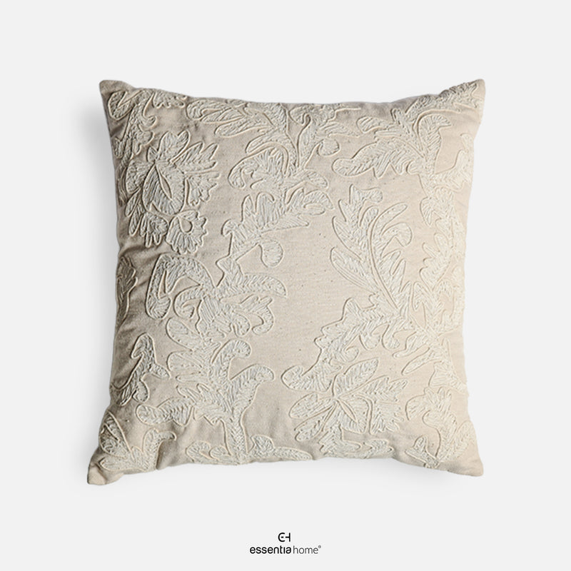 Elegance Embroidered Leaf Cushion