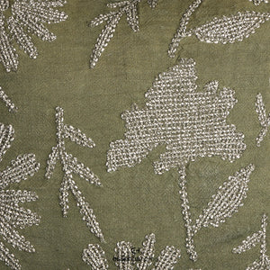 Floral Collection- Linen Embroided Floral Meadow GREEN