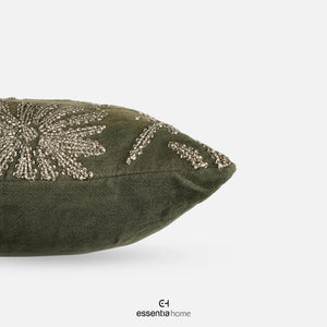 Floral Collection- Linen Embroided Floral Meadow GREEN