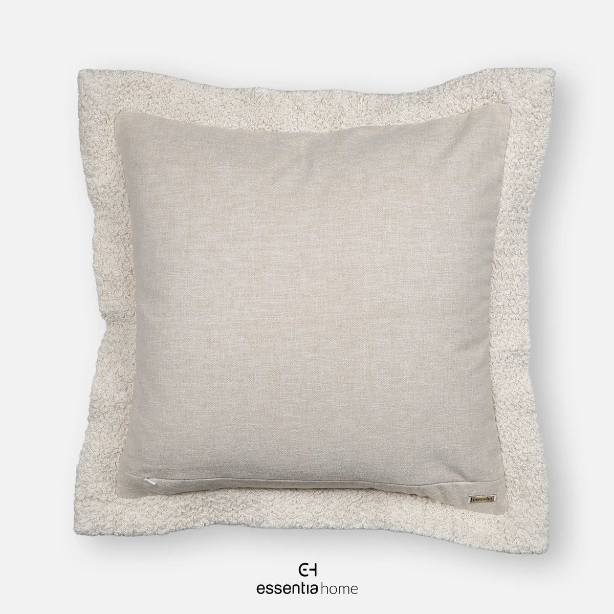 Border Loop Cushion – Ivory Linen Blend by Essentia