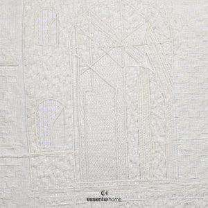 white on white palace entrance arches