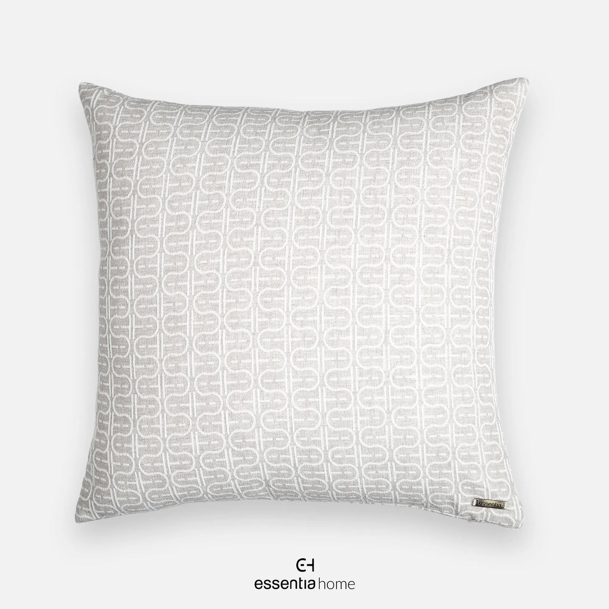 E-H Print Grey And White Cushion