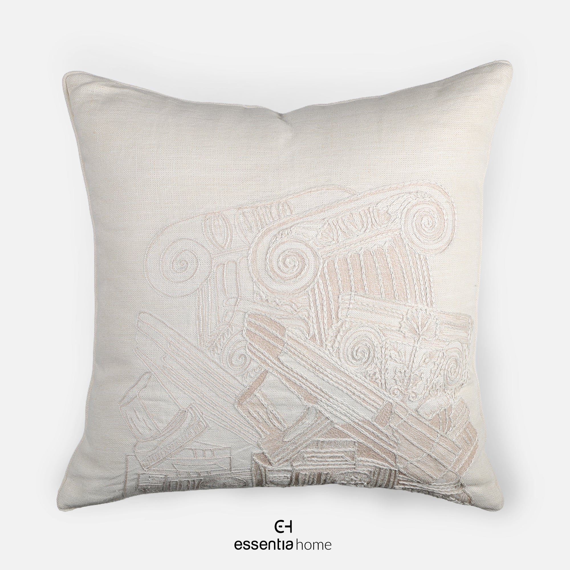 Fragments of Time – White Linen Cushion