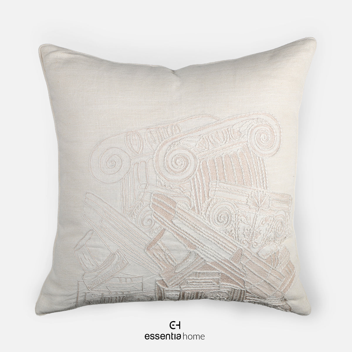 Fragments of Time – White Linen Cushion