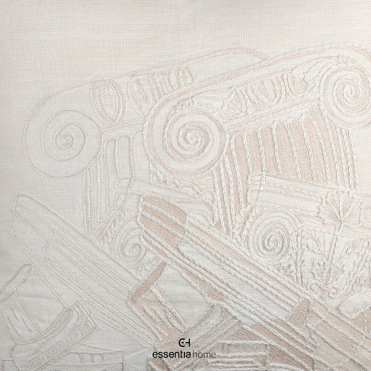 Fragments of Time – White Linen Cushion