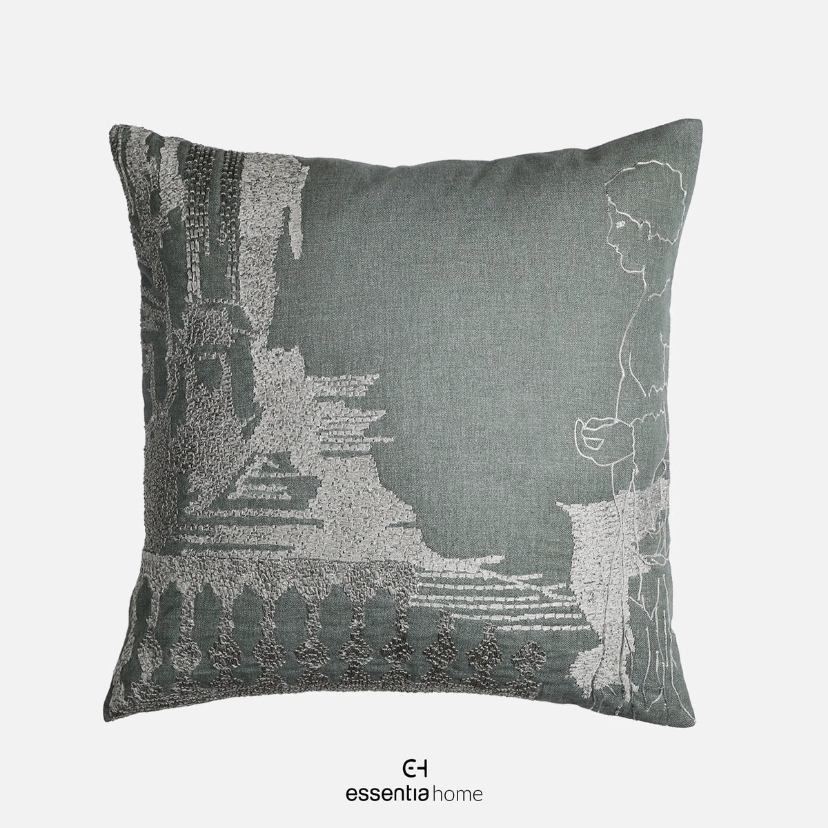 Ethereal Embroidery in green colour