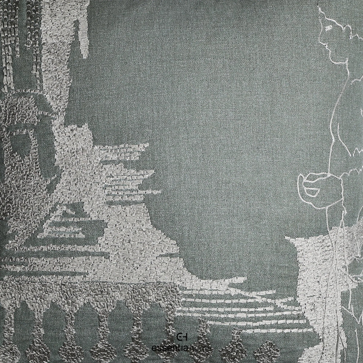 Ethereal Embroidery in green colour