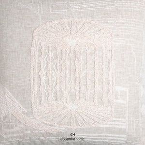 nature calm cushion with cage & bird embroidery