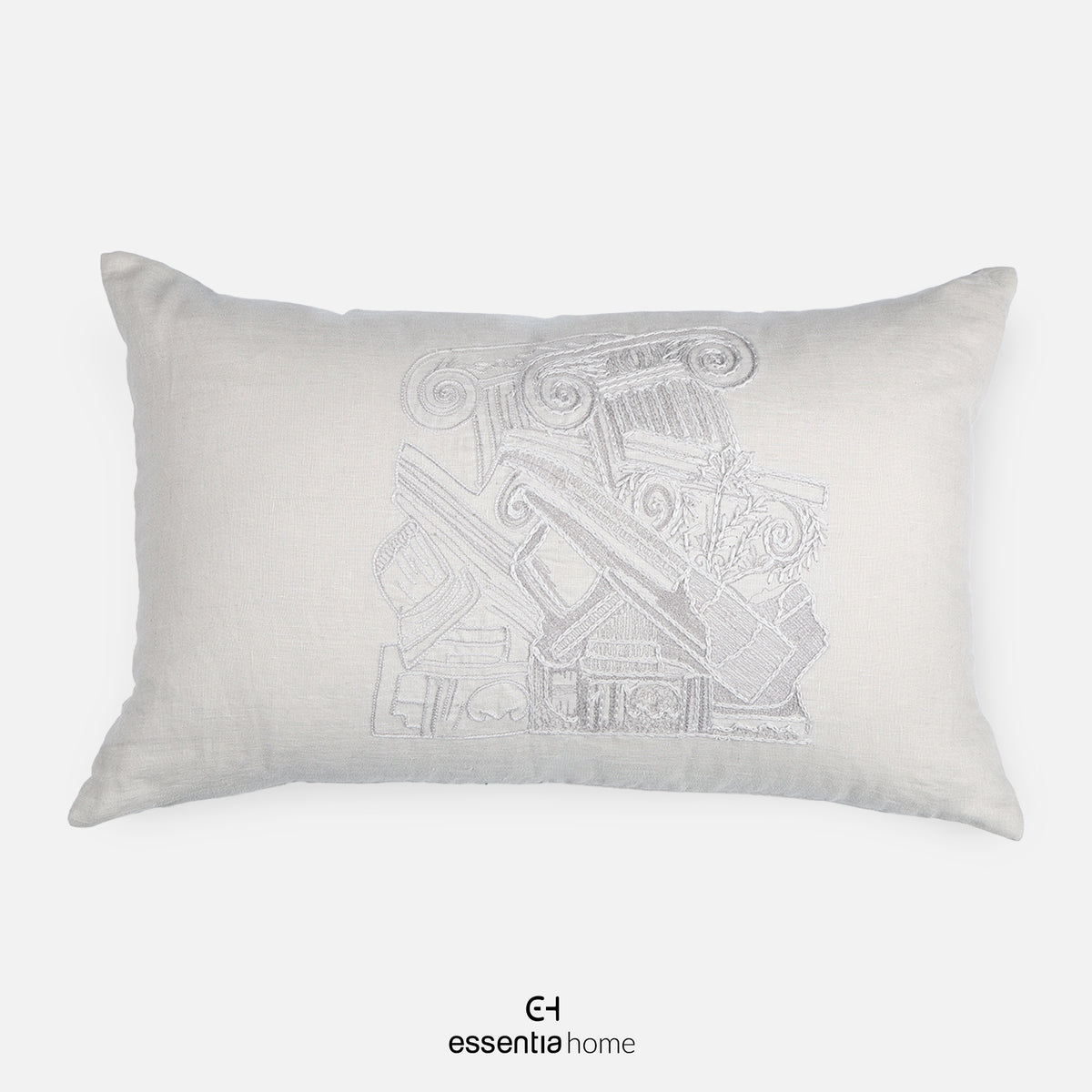Refined Arch Motif Shadow Embroidery Cushion