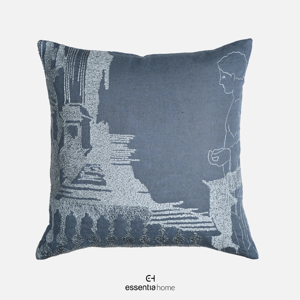 Ethereal Embroidery in blue colour