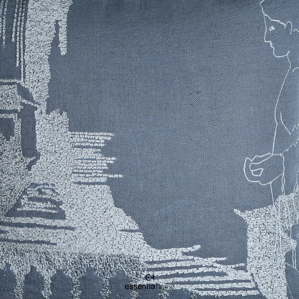 Ethereal Embroidery in blue colour