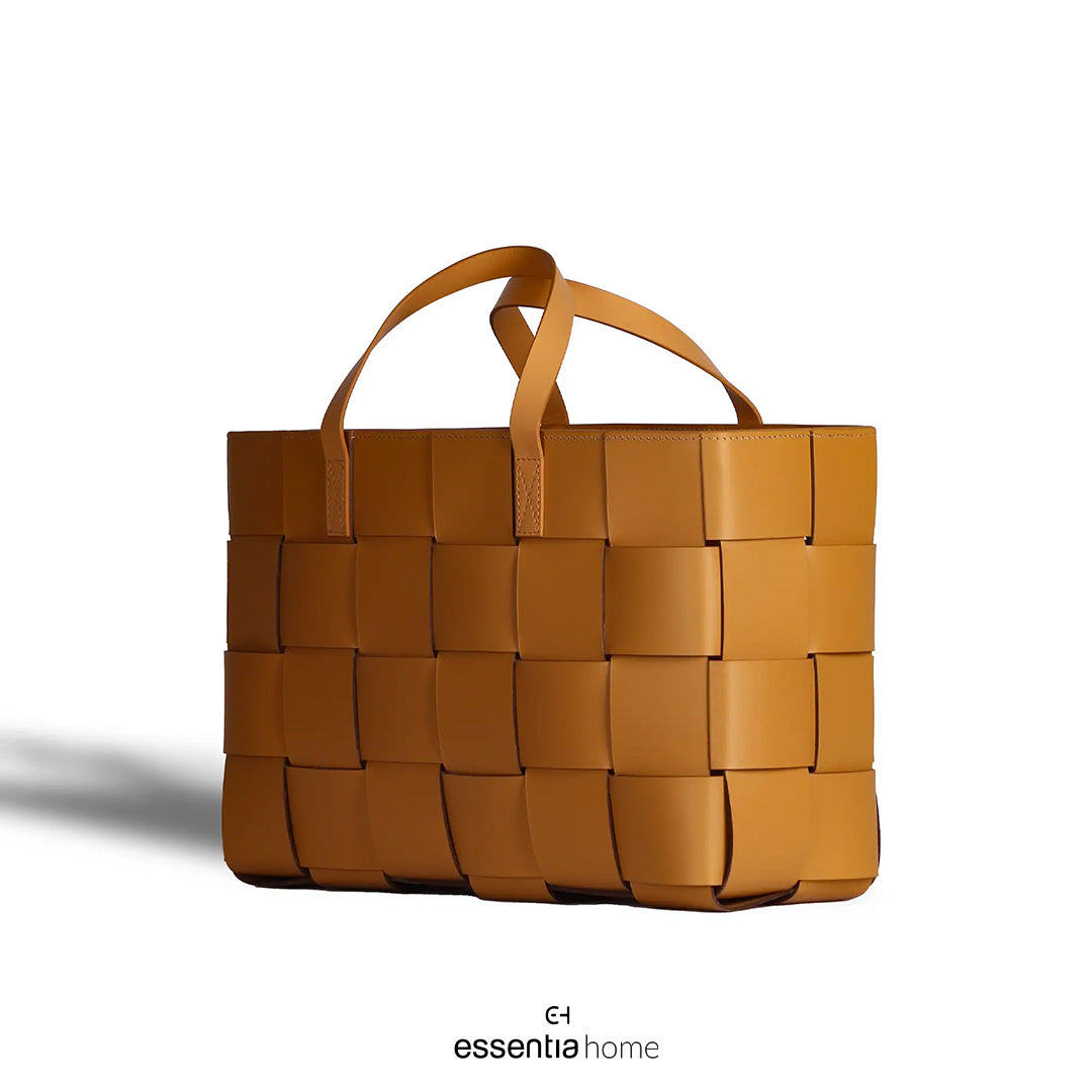 Artisan Spiral Weave Basket – Tall Beige