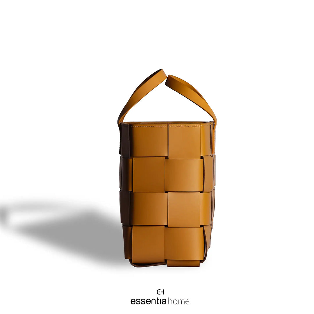 Artisan Spiral Weave Basket – Tall Beige