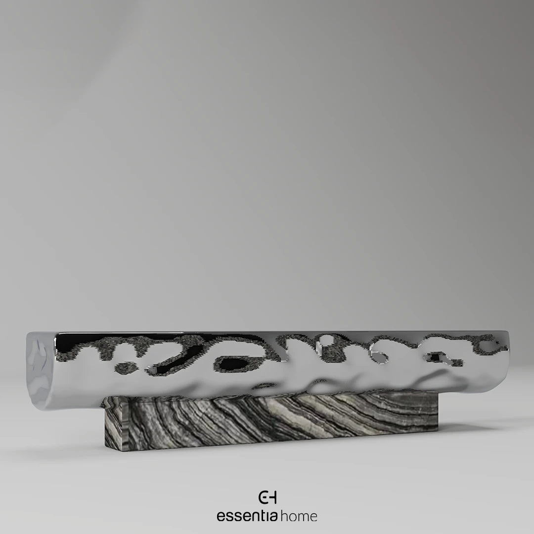 Sculptural Bench With Stone Base