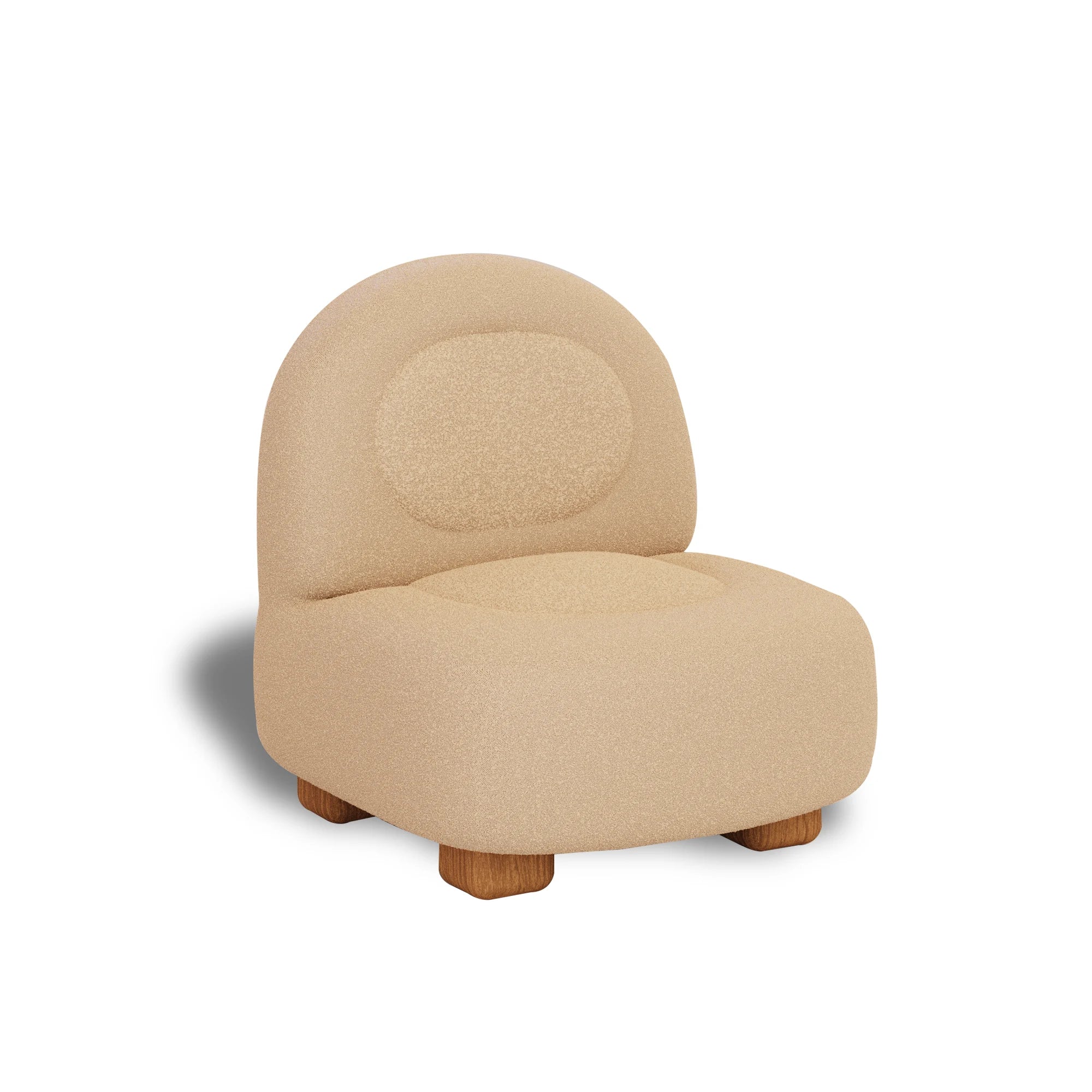 CRIS Accent Chair – Soft Modern Armchair with Veneer Base