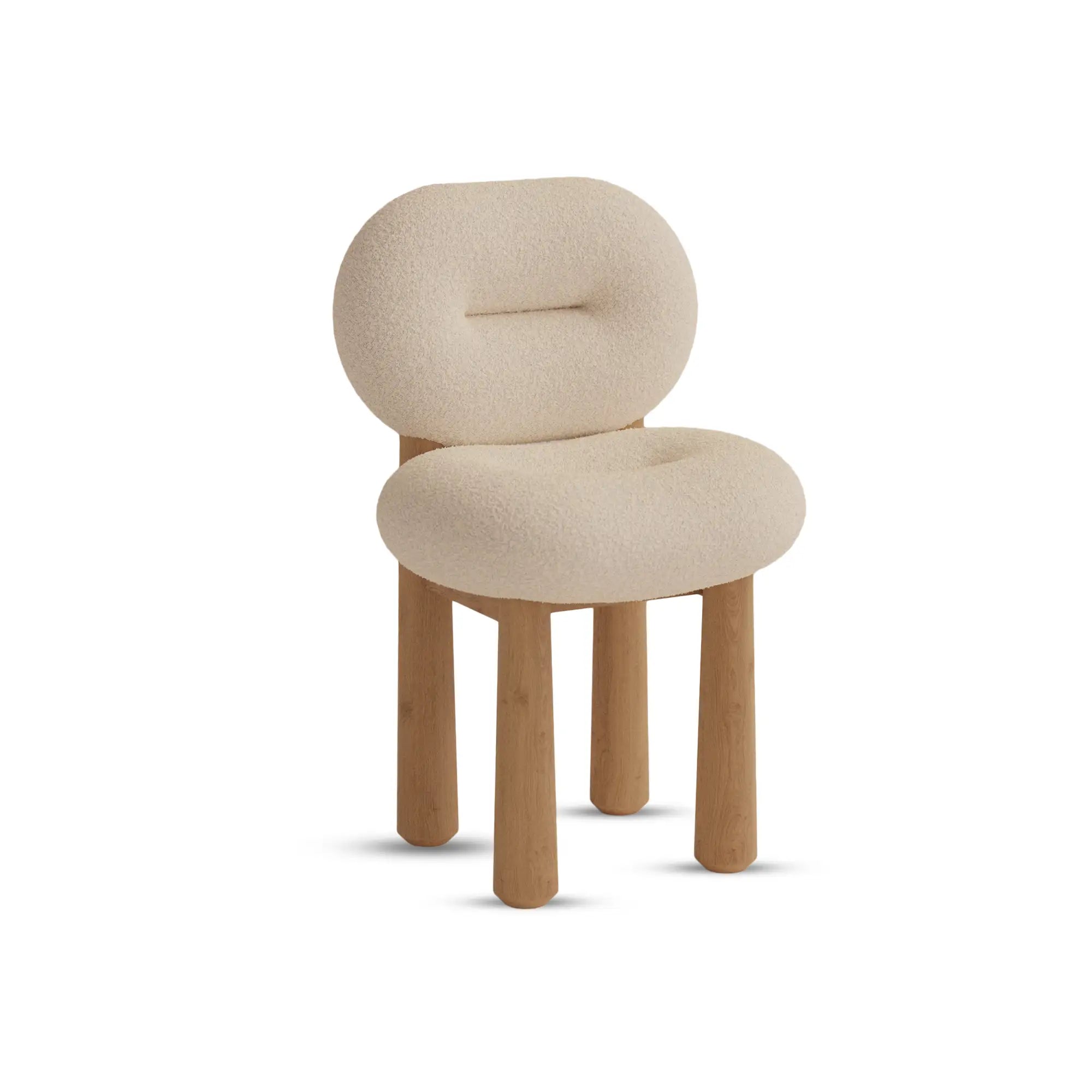 LOOP Chair – Upholstered Seating with Veneer Legs and Metal Accent