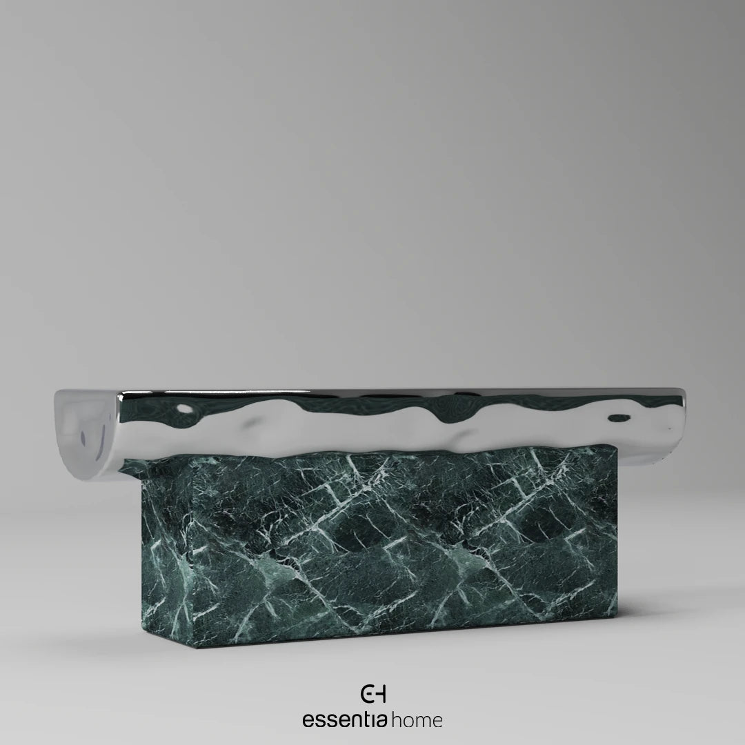 Sculptural Console in Chrome Metal