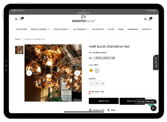 essentia home on tablet