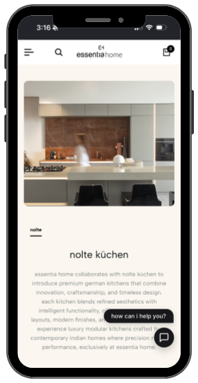 essentia home on mobile